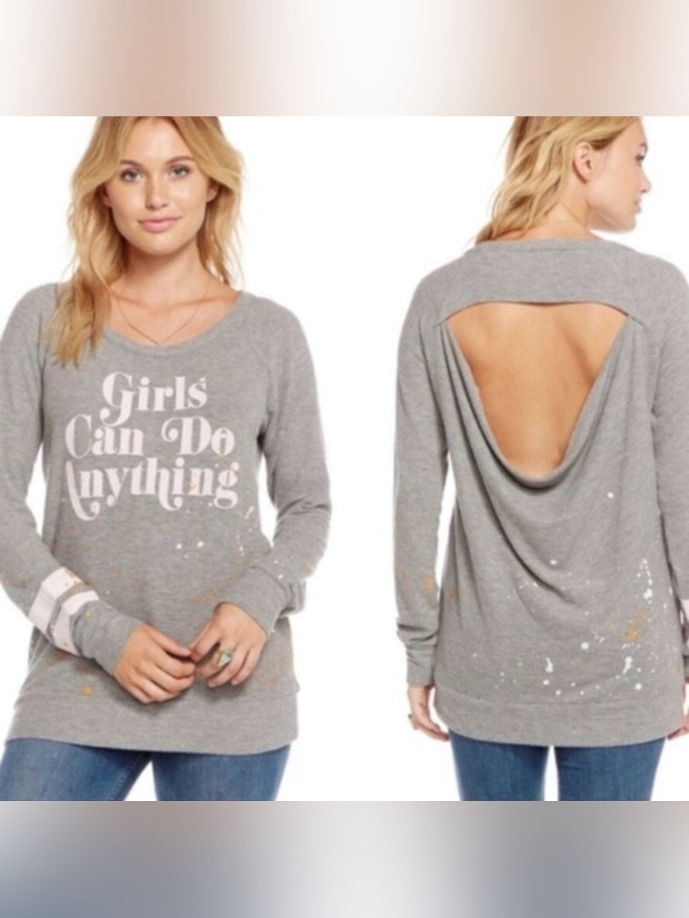 Chaser Sweatshirt Girls Can Do Anything NEW